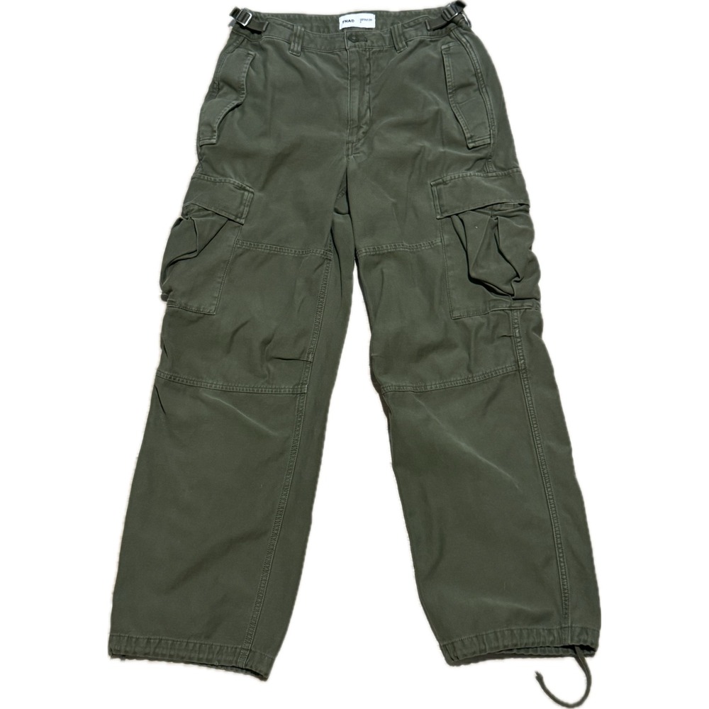 TNA Aritzia Green Cargo Pants Wide Leg Utility Streetwear Gorpcore Size 6